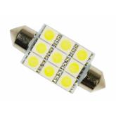 LED auto žárovka LED C5W 9 SMD 5050 36mm